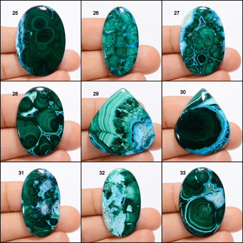 Natural Chrysocolla Malachite Cabochon Green Sky Gemstone Mix Shape Chrysocolla Malachite Stone Flat Back Malachite Chrysocolla As picture image 4