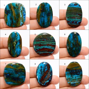 Natural Shattuckite Cabochon Loose Shattuckite Gemstone Shattuckite Crystal Good Quality Both Side Polished Stone Shattuckite as a picture image 1