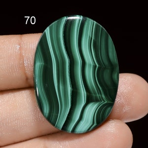 Cabochon de malachite naturelle Cristal de malachite verte Pierre verte lisse des deux côtés, dos plat, pierre précieuse de malachite malachite comme image 70. 33X24X5 mm 58Crt