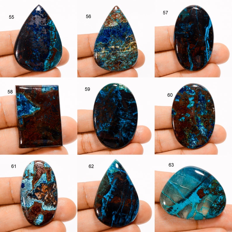 Cristalli di azzurrite cabochon di azzurrite naturale Cabochon di azzurrite di buona qualità Pietra di azzurrite blu Azzurriti pietra come immagine immagine 7