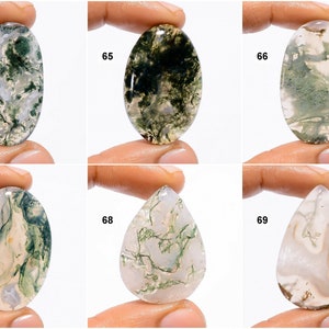 Natural Moss Agate Cabochon, Loose gemstone, Moss Agate Crystal, Both Side Polish Moss Agate, Jewelry Making Stone Moss Agate As Picture image 8