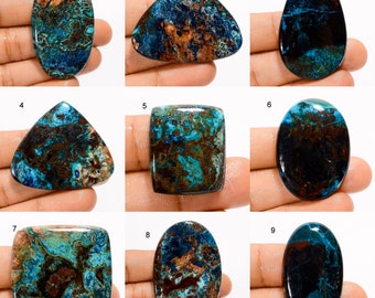 Cabujón de azurita Natural, cristales de azurita, cabujón de azurita de buena calidad, piedra de azurita azul, azuritas (piedra como en la imagen)
