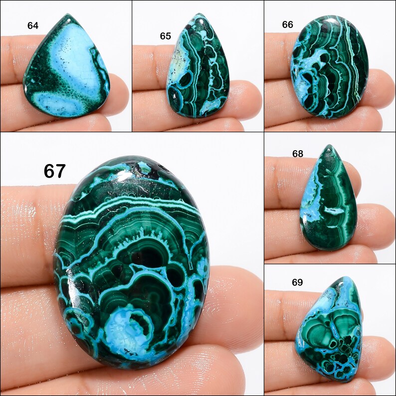 Natural Chrysocolla Malachite Cabochon Green Sky Gemstone Mix Shape Chrysocolla Malachite Stone Flat Back Malachite Chrysocolla As picture image 8