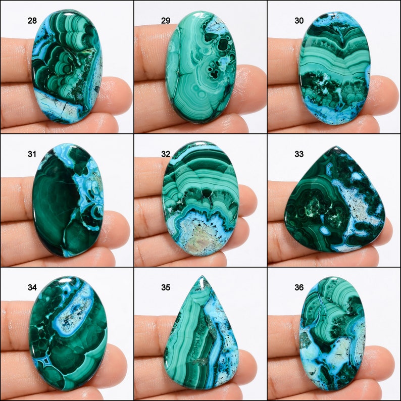 Natural Chrysocolla Malachite Cabochon Green Sky Gemstone Mix Shape Chrysocolla Malachite Stone Flat Back Malachite Chrysocolla As picture image 4