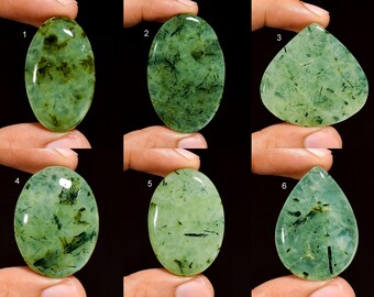 Cabochon en préhnite naturelle, pierre précieuse en vrac, cabochon en préhnite verte, fabrication de bijoux (préhnite comme image