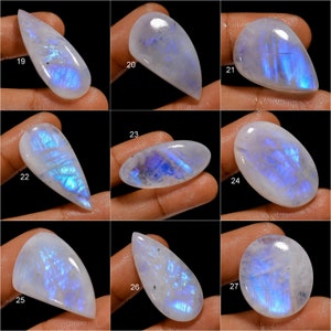 Cabochon in pietra di luna arcobaleno naturale, cristallo di pietra di luna, pietra preziosa sciolta pietra di luna di fuoco blu per realizzare gioielli regalo per lei come immagine immagine 3