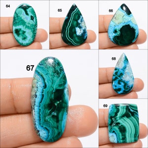 Natural Chrysocolla Malachite Cabochon Green Sky Gemstone Mix Shape Chrysocolla Malachite Stone Flat Back Malachite Chrysocolla As picture image 8