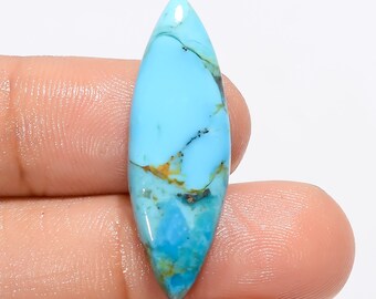 Natural Kingman Turquoise Cabochon Sky Blue Turquoise Crystal Marquise Shape Turquoise 32X10X4 mm Size 12 Carat Turquoise ( Stone as picture