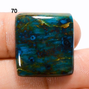 Natural Shattuckite Cabochon Loose Shattuckite Gemstone Shattuckite Crystal Good Quality Both Side Polished Stone Shattuckite as a picture 70. 20X18X4 mm 20Ct