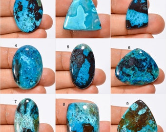 Cabochon de Shattuckite naturelle, pierre de naissance en vrac, pierre de naissance de Shattuckite pour la fabrication de bijoux en cadeau pour elle (la Shattuckite en image)