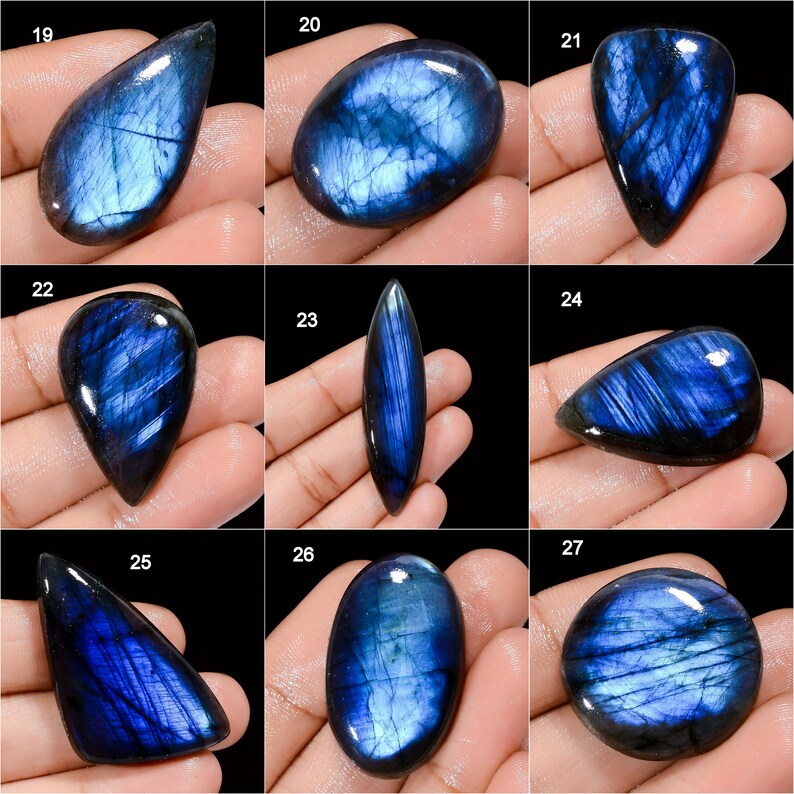 Natural Blue Labradorite Cabochon Blue Fire Labradorite Crystal Loose Gemstone Birthstone For Jewelry Making Stone Stone As Picture image 3