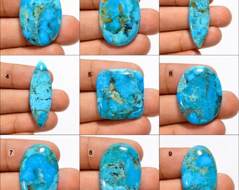 Natural Kingman Turquoise Cabochon Loose Gemstone Sky Smooth Turquoise For Making Jewelry Gift For Her