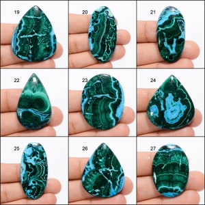 Crisocolla naturale Malachite Cabochon Cielo verde Gemma Mix Forma Crisocolla Malachite Pietra Retro piatto Malachite Crisocolla Come immagine immagine 3