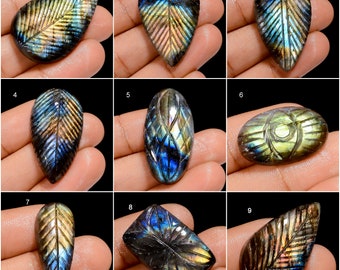 Natural Carving Labradorite Cabochon Carved Labradorite Gemstone Carved Cabochon Carving Design Labradorite Crystal ( Labradorite As Picture