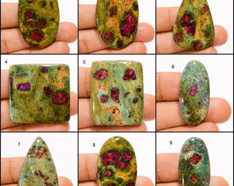 Cabochon rubis fuchsite cristal de rubis Pierre de fuchsite rubis en vrac Pierres précieuses de fuchsite en vrac Fuchsite rubis naturel pour la fabrication de bijoux (pierre comme photo