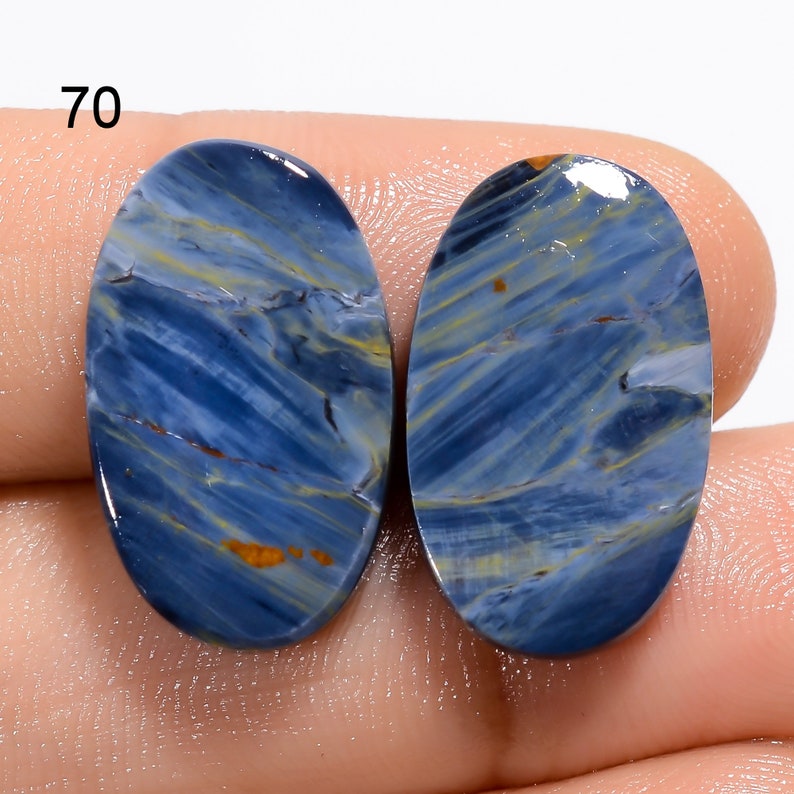 Natural Pietersite Pair Cabochon Peitersite Pair Gemstone Loose Gemstone Both Side Polished Smooth Pietersite, Genuine Pietersite Stone 70. 19X11X3 mm 15Ct