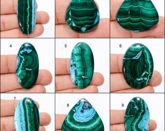 Natural Chrysocolla Malachite Cabochon Green Sky Gemstone Mix Shape Chrysocolla Malachite Stone Flat Back Malachite Chrysocolla (As picture