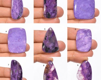 Cabochon de charoite naturelle, pierre précieuse en vrac, pierre précieuse de charoite violette, pierre de fabrication de bijoux, cadeau pour elle (charoite comme photo)