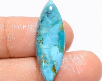 Natural Kingman Turquoise Cabochon Sky Blue Turquoise Crystal Marquise Shape Turquoise 29X10X4 mm Size 10 Carat Turquoise ( Stone as picture