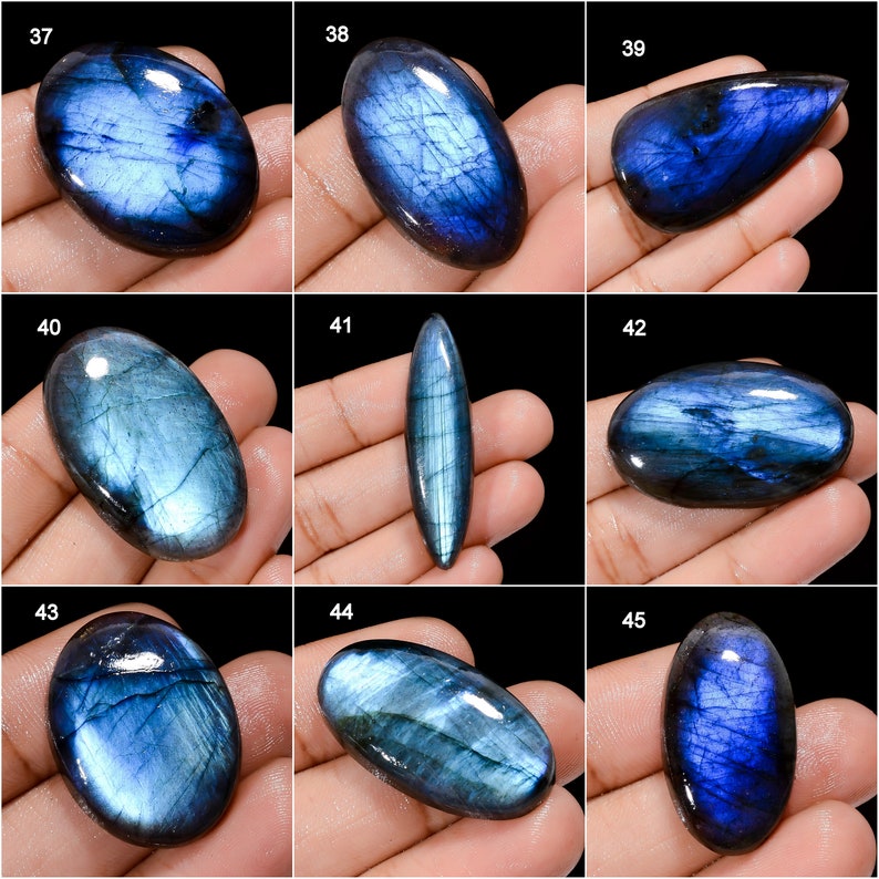 Natural Blue Labradorite Cabochon Blue Fire Labradorite Crystal Loose Gemstone Birthstone For Jewelry Making Stone Stone As Picture image 5