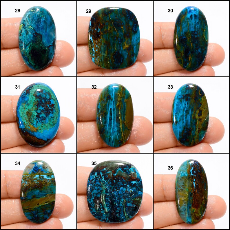 Natural Shattuckite Cabochon Loose Shattuckite Gemstone Shattuckite Crystal Good Quality Both Side Polished Stone Shattuckite as a picture image 4