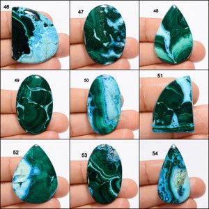 Natural Chrysocolla Malachite Cabochon Green Sky Gemstone Mix Shape Chrysocolla Malachite Stone Flat Back Malachite Chrysocolla As picture image 6