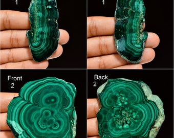 Natural Malachite Polished Slice Cabochon Green Malachite Polished Slab Gemstone Malachite Slab Decor Pieces (Malachite Slice As Picture )