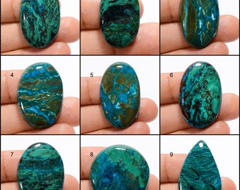 Cabochon de Shattuckite naturelle, pierre de naissance en vrac, pierre de naissance de Shattuckite pour la fabrication de bijoux en cadeau pour elle (la Shattuckite en image)