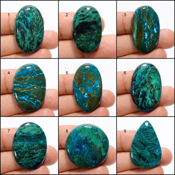 Natural Shattuckite Cabochon Loose Gemstone Shattuckite Birthstone For Making Jewelry Gift for Her (Shattuckite  as a picture)