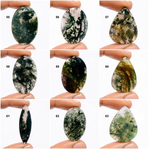 Natural Moss Agate Cabochon, Loose gemstone, Moss Agate Crystal, Both Side Polish Moss Agate, Jewelry Making Stone Moss Agate As Picture image 7