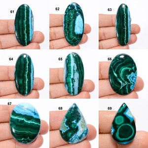 Crisocolla naturale Malachite Cabochon Cielo verde Gemma Mix Forma Crisocolla Malachite Pietra Retro piatto Malachite Crisocolla Come immagine immagine 8