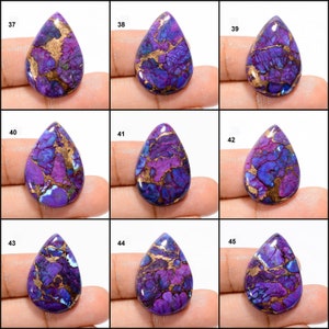 Natural Purple Copper Turquoise Cabochon Purple Gemstone Purple Copper Turquoise Stone Round Square Shape Purple Crystal Stone as picture image 5