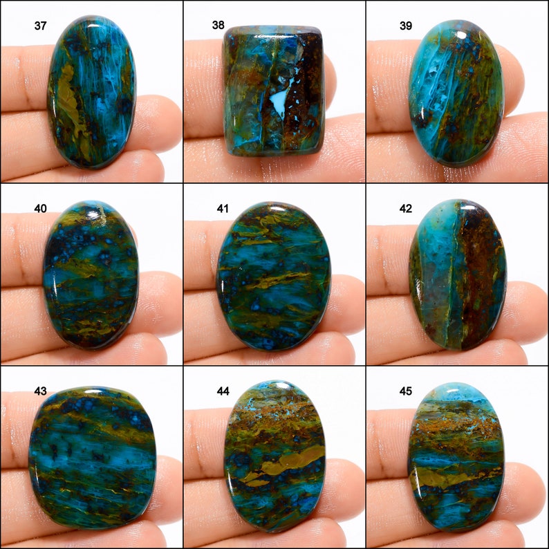 Natural Shattuckite Cabochon Loose Shattuckite Gemstone Shattuckite Crystal Good Quality Both Side Polished Stone Shattuckite as a picture image 5