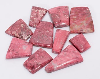 Natural Pink Thulite Gemstone Lot 10 Pieces Pink Thulite Crystal 13X11 27X16 mm Size Mix Uneven Shape Pink Thulite Cab (Thulites as picture