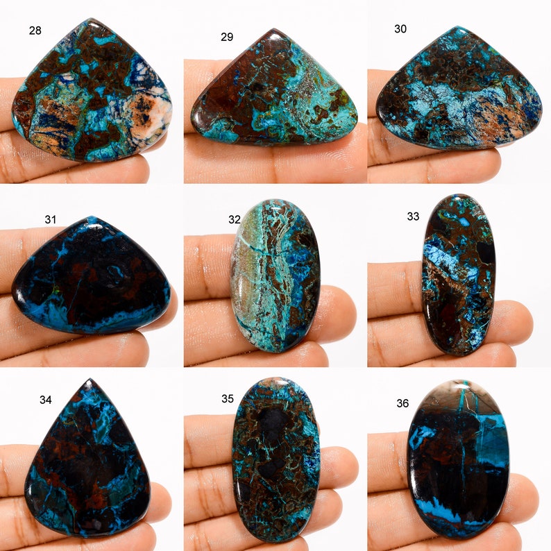Cristalli di azzurrite cabochon di azzurrite naturale Cabochon di azzurrite di buona qualità Pietra di azzurrite blu Azzurriti pietra come immagine immagine 4