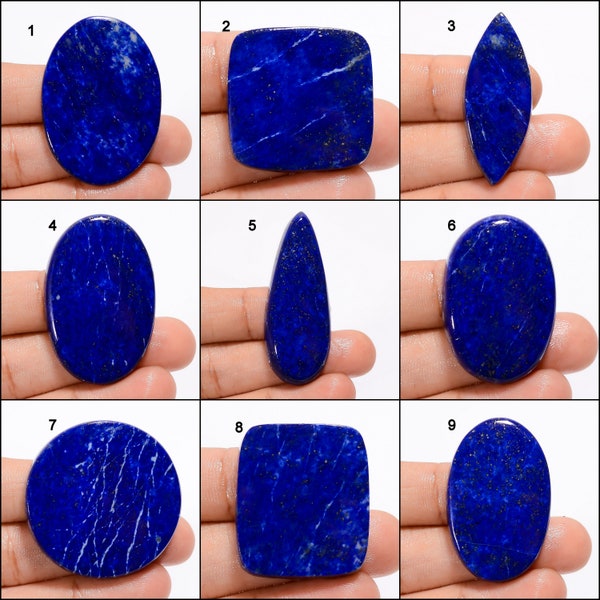 Natural Lapis Lazuli Cabochon, Loose Gemstone, Lapis Gemstone, Blue Lapis Lazuli Crystal, Jewelry Making Stone (Lapis Lazuli As Picture)