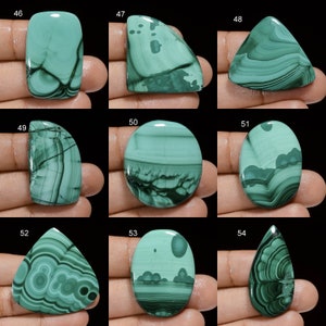 Natural Malachite Cabochon Green Malachite Crystal Green Stone Smooth Both Side Polished Flat Back Malachite Gemstne Malachite as picture image 6