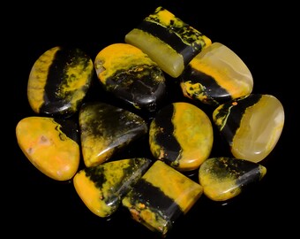 Natural Bumble bee Jasper Gemstone Lot 10 Pieces Bumble Bee Lot 21X15 29X19 mm Size Mix Shape Bumble Bee Jasper Crystal ( Stones as picture