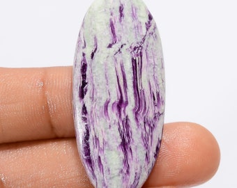 Natural Kemmererite Gemstone Oval Shape Kemmererite Cabochon Kemmererite Crystal 43X19X4 mm Size 35 Carat Stone (Kemmererite as picture