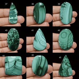 Cabochon di malachite naturale Pietra verde di cristallo di malachite verde Pietra liscia su entrambi i lati con retro piatto lucido Malachite malachite come immagine immagine 5