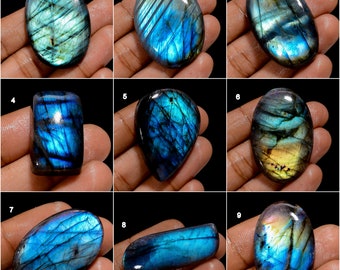 Labradorite Cabochon Multi Natural Labradorite Crystal Loose Gemstone Birthstone For Making Jewelry Gift For Her (Stone As picture)