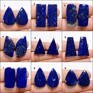 Natural Lapis Lazuli Pair Cabochon Lapis Pair Blue Lapis Lazuli Pair Gemstone Blue Pairs For Jewelry  (Lapis Lazuli Pair As Picture