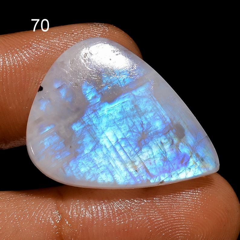 Cabochon in pietra di luna arcobaleno naturale, cristallo di pietra di luna, pietra preziosa sciolta pietra di luna di fuoco blu per realizzare gioielli regalo per lei come immagine immagine 9