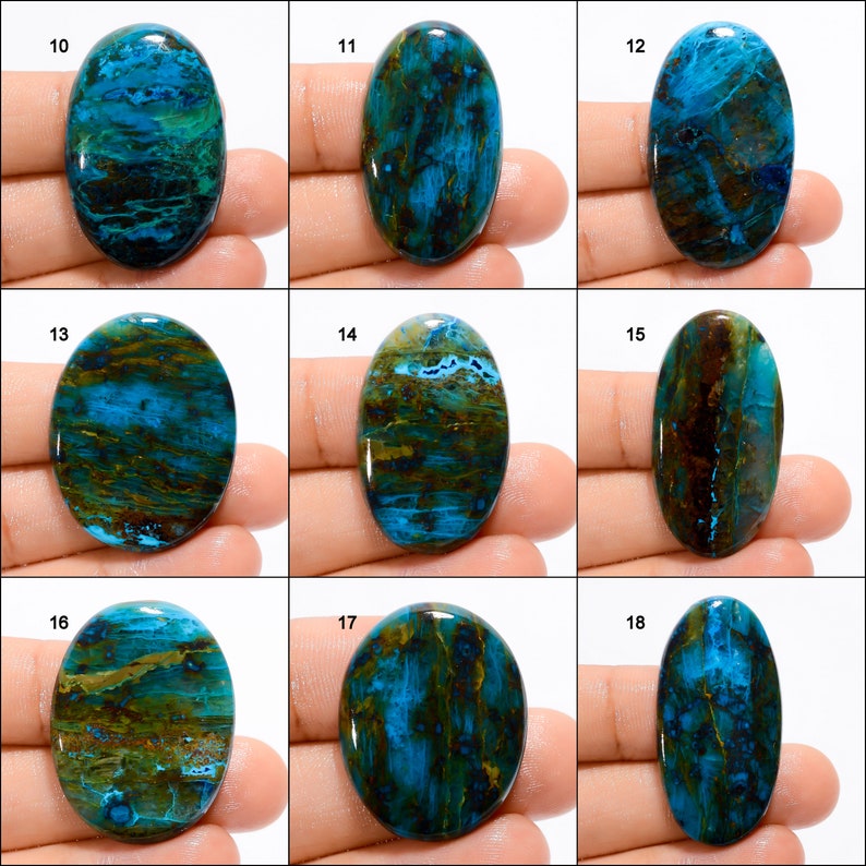 Natural Shattuckite Cabochon Loose Shattuckite Gemstone Shattuckite Crystal Good Quality Both Side Polished Stone Shattuckite as a picture image 2