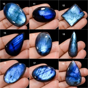 Natural Blue Labradorite Cabochon Blue Fire Labradorite Crystal Loose Gemstone Birthstone For Jewelry Making Stone Stone As Picture image 2