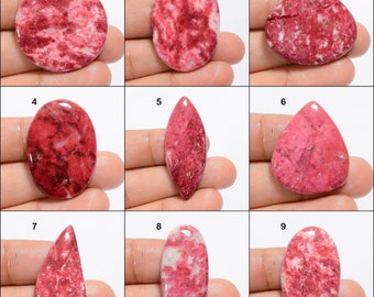 Pietra preziosa di Thulite rosa Cabochon di Thulite rosa Pietra di Thulite rosa Pietra di Thulite con retro piatto liscio Cabine di Thulite rosa Pietra di Thulite rosa (Thulite come immagine