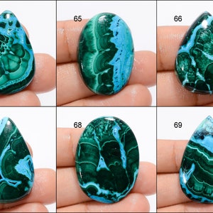 Crisocolla naturale Malachite Cabochon Cielo verde Gemma Mix Forma Crisocolla Malachite Pietra Retro piatto Malachite Crisocolla Come immagine immagine 8