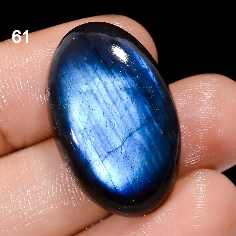 Natural Blue Labradorite Cabochon Blue Fire Labradorite Crystal Loose Gemstone Birthstone For Jewelry Making Stone Stone As Picture 61. 27X17X7 mm 31Ct