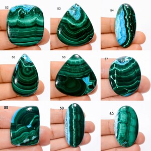 Crisocolla naturale Malachite Cabochon Cielo verde Gemma Mix Forma Crisocolla Malachite Pietra Retro piatto Malachite Crisocolla Come immagine immagine 7