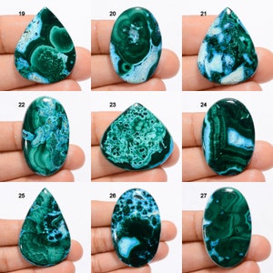 Natural Chrysocolla Malachite Cabochon Green Sky Gemstone Mix Shape Chrysocolla Malachite Stone Flat Back Malachite Chrysocolla As picture image 3